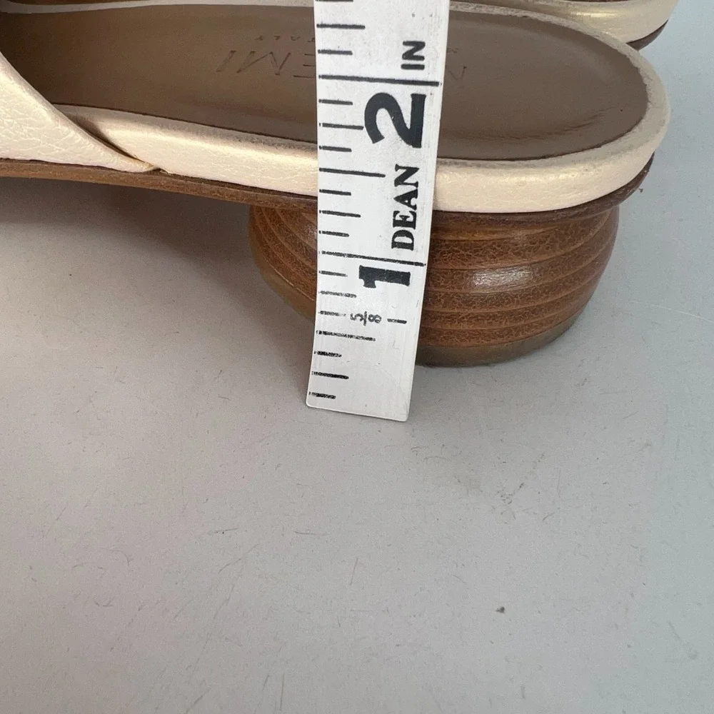 M‎ Gemi Sandal Womens 8.5 / IT 39 Leather Neutral Slides Slip On Classic Simple